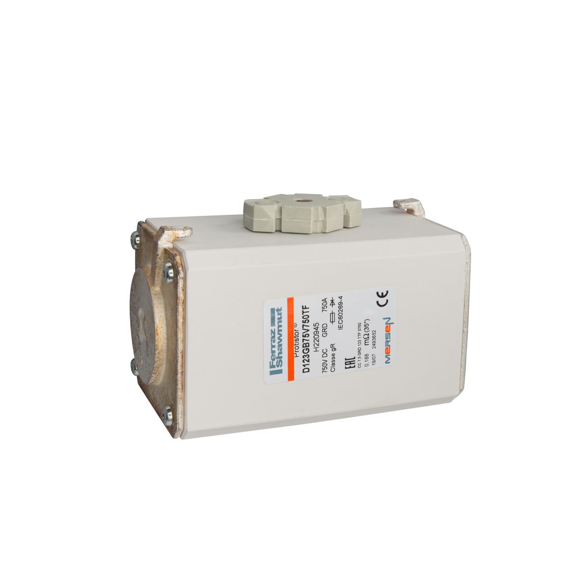 H220945 - Protistor SB fuse-link gR,750VDC,size123,750A,TTFthreaded terminals,with striker